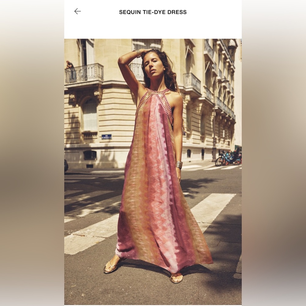 Zara sequin tye dye maxi dress